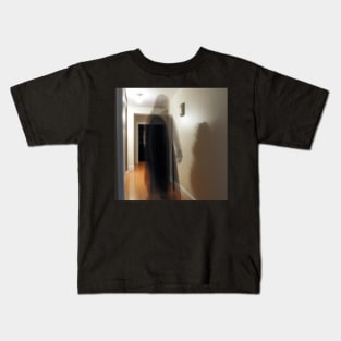 Ghost figure in liminal space - weirdcore background Kids T-Shirt